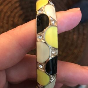 Yellow black hinged bangle
